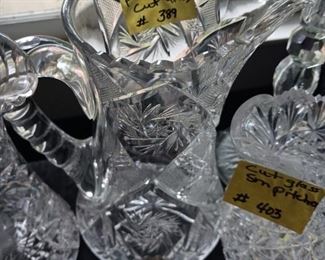 Lot 389 Cut Glass Lemonade Pitcher  80