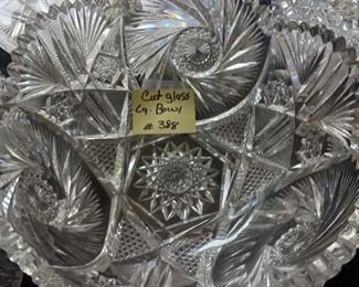 Lot 388 Cut Glass Large Bowl  80