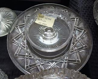 Lot 393  Cut Glass shrimp Plate   50