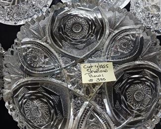 Lot 395 Ct Glass shallow Bowl    40