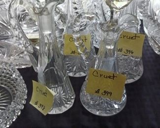 Lot 398 and 399 small cut cruets  10 (398)  and 15 