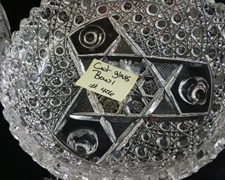 Lot 406 Cut Glass 3 footed Bowl  40