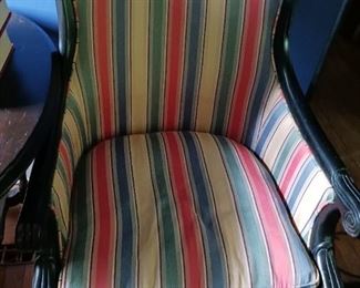 Loy 409a   Ebony wood chair with striped   100