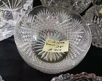 Lot 414   2 small cut finger Bowls    20 pair