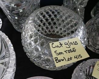 Lot 415 Cut Glass 5" round Rose Bowl 30