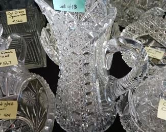 Lot 413 Cut Glass Lemonade Pitcher  smaller   50