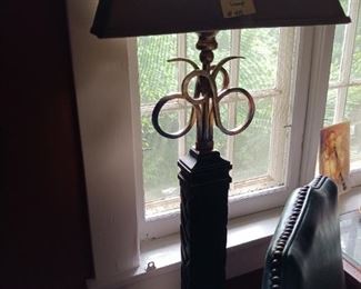 Lot 415   Wood Base Floor Lamp    80