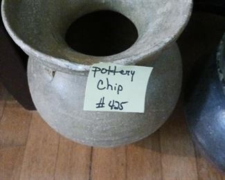 Lot 425 Large Pottery Vase, Has chip   