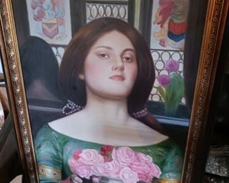 Lot 426  Oil on Canvas Elizabethan Lady Newer 200