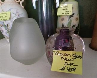 Lot 438  2 Pieces New Blown Glass   20