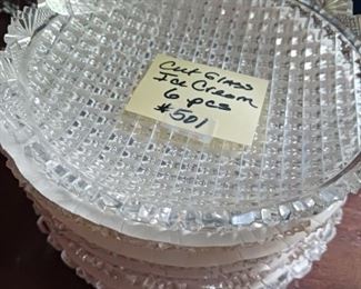Lot 501  set 6 cut ice cream dishes   set 40