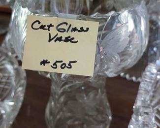 Lot 505 Butterfly Cut Glass Vase    35