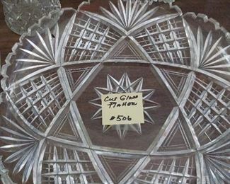 Lot 506 Round Cut Glass 11" tray    75