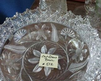 Lot 512 Round Cut Glass 10" Floral Bowl  80