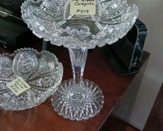 Lot 519 Cut Glass compote   100