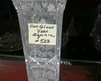 Lot 523a  Cut and engraved Tall Vase    80