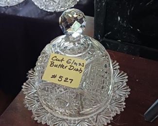 Lot 527 Cut Glass domed butter dish   30