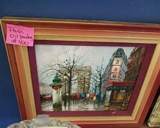 Lot 420 Paris Scene Oil on Board    80