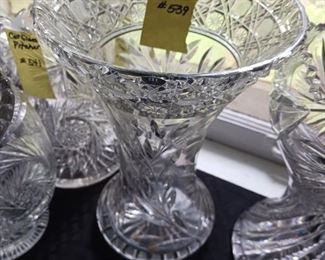 Lot 539  11" in Large wheat Trumpet Cut Glass Vase   80