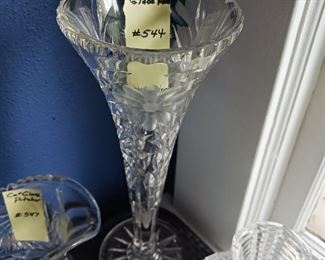 Lot 544 Cut Glass 14" tall Trumpet Vase  75