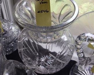 Lot 546  Big Cut Lead Crystal Vase    60