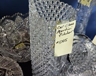 Lot 545  Cut Glass Martini Pitcher   70