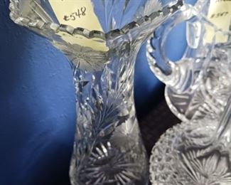 Lot 548  Cut Glass 8" in Flared Vase     45