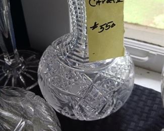 Lot 550 Cut Glass Carafe Ribbed Panel   50