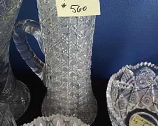 Lot 560 Cut Glass Lemonade Pitcher  100