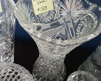 Lot 563 Cut Glass Flared Star and Fan Vase   80