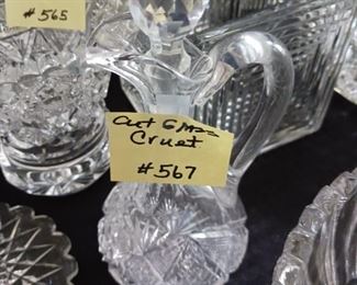 Lot 567 Cut Glass Cruet   20
