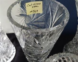 Lot 569  Thick Cut Flared Pinwheel Vase  70