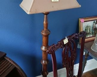 Lot 573 Wooden Floor Lamp with shade    30