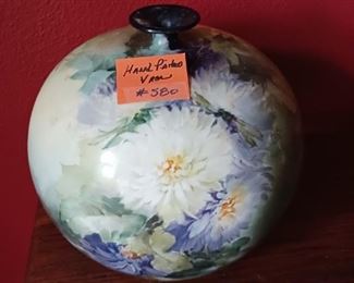 Lot 580  Handpainted Bulb Vase   60