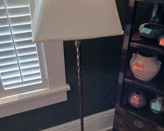 Lot 589 Twist Iron Pole Lamp   30