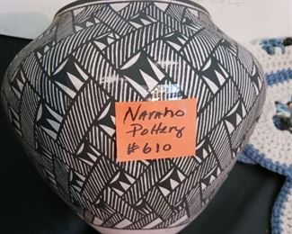 Lot 610  Geometric Garcia Navajo pottery   30