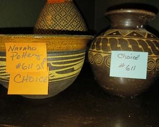 Lot 611  Choice NAVAJO Pottery   40 Each 