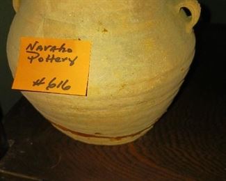 Lot 616  2 Handled Unfired Navajo Pottery    40