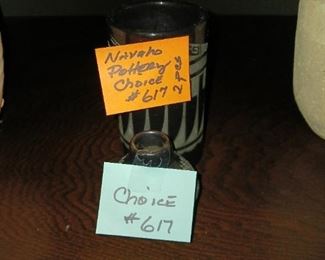 Lot 617 small black Navajo pottery  15