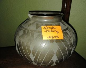 Lot 622  Brown signed Navajo pottery with chip  40