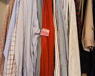 Lot 649   Group 20 Mens  Jos A Bank Shirts and pants , Large and medium, sizes.    100 for lot