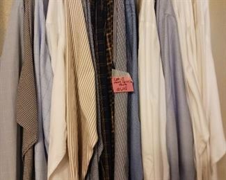 Lot 648  Group 15 mens Medium Large Jos A Bank Shirts  .  Lot  75 dollars
