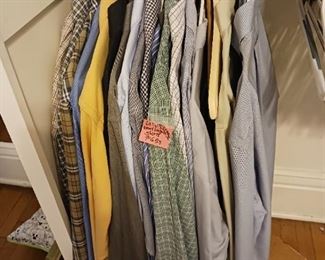 Lot 649A   Group Lot 16 Mens shirts Size Medium and Large Many Jos A. Bank.  lot  80 