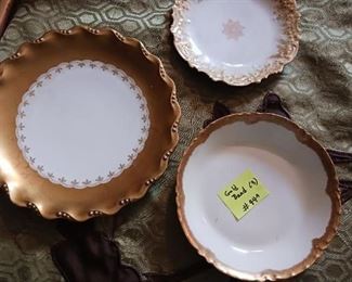 Lot 449   Group Lot  2 Gold Band china pieces    10