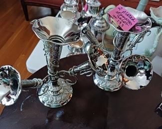 Lot 193   Pair silverplated epergnes      80