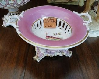Lot 220  Pink Old Paris Mantle Bowl/pheasant      50