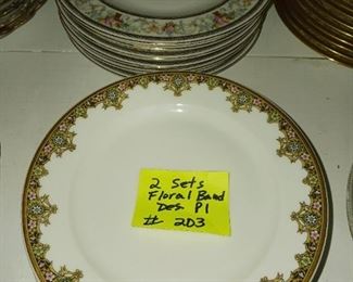 Lot 203 Group lot floral Band dessert plates  20 all