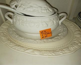 Lot 211 White Tureen and platter   40