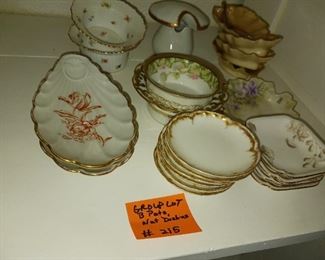 Lot 215 Group Lot butter pats, ramekins, nut dish 40 all