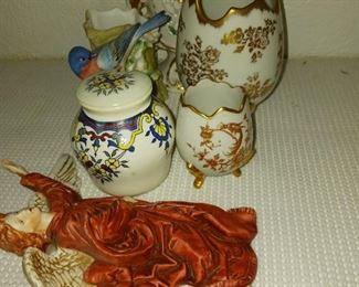 Lot 219  Group Lot Mixed Vases, Jar, angel  20 all